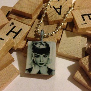 Audrey Hepburn Scrabble Tile Necklace